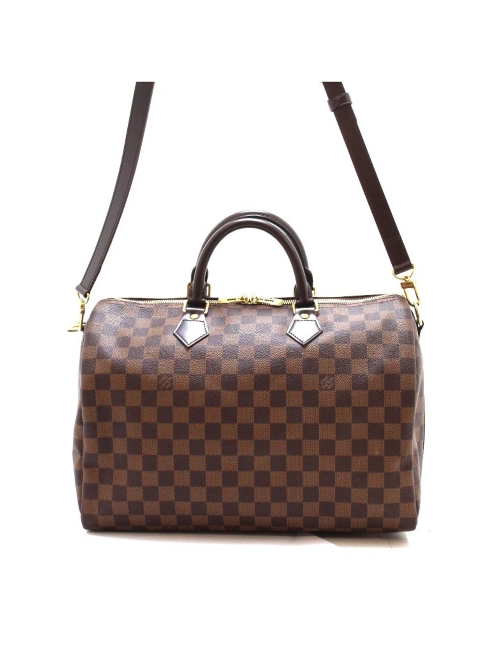 Louis Vuitton Speedy Bandouliere 35 Damier Boston Bag Canvas Brown